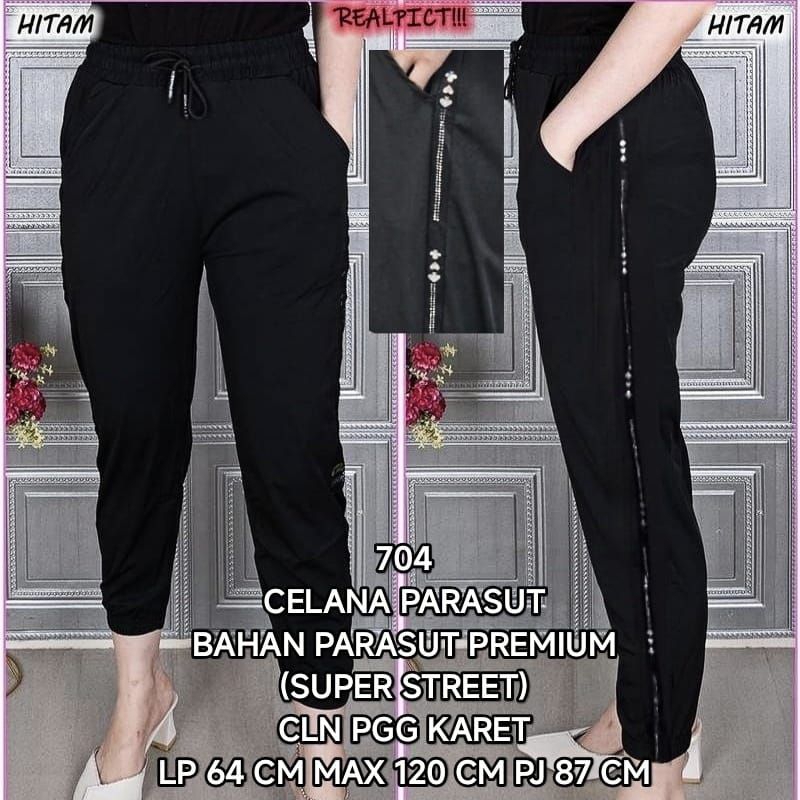 704 Celana Joger Import Bahan Parasut Premium Super Street Celana Jogger Wanita Olahraga