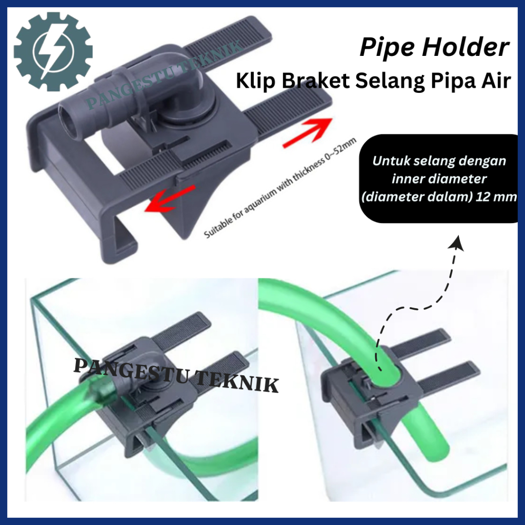 Hose Holder Penahan Selang Air Akuarium | Model Klip Bracket Clamp Perapih Selang Aquarium | Pipa Ho