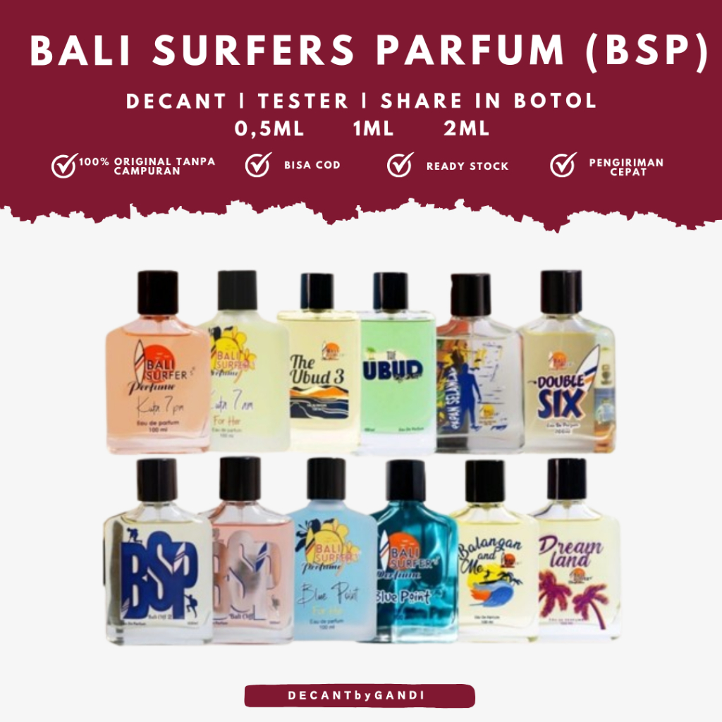(Share/Decant) BSP Bali Surfers Perfume Parfum Jeruk Kintamani Surfing Club Blue Point for her Papan