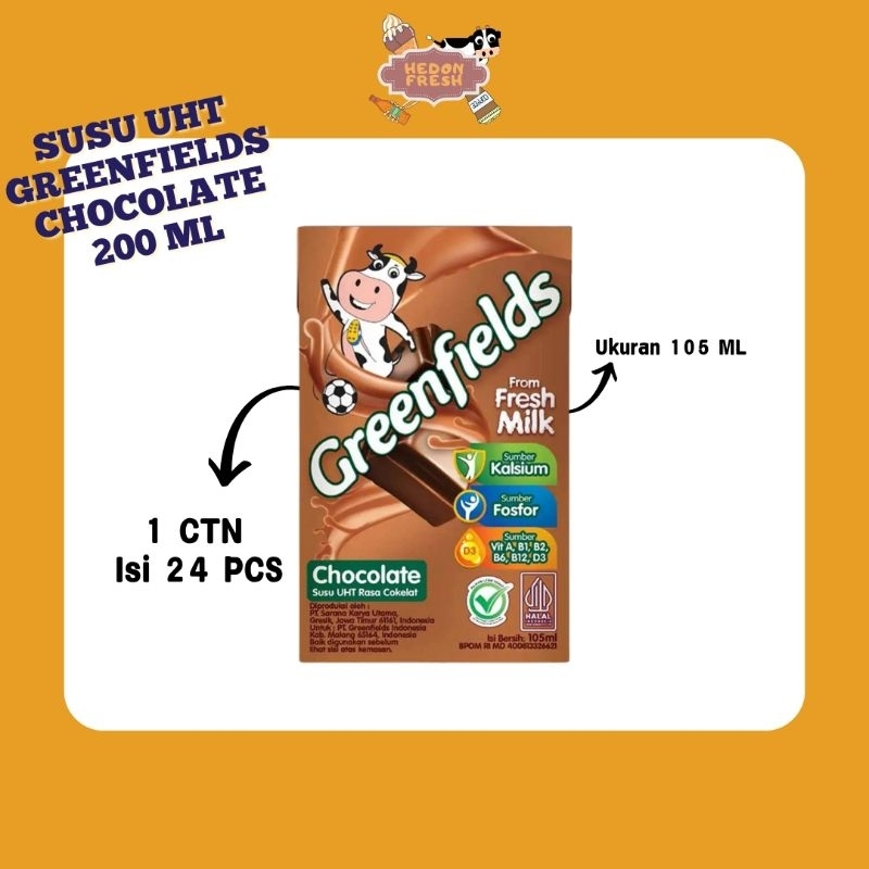 

SUSU UHT GREENFIELDS CHOCOLATE 105 ML (1 CTN 24 PCS)