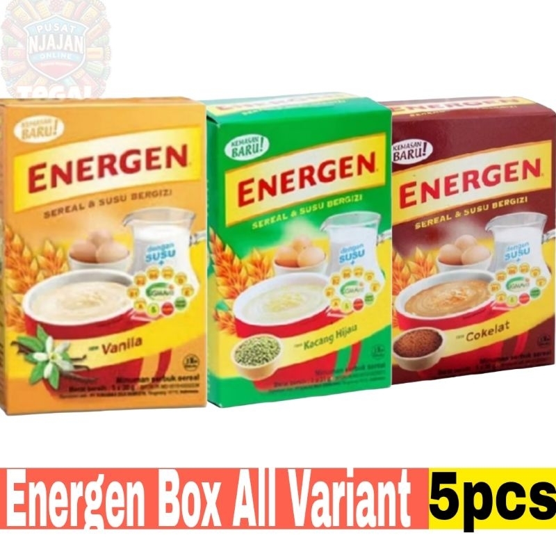 

Energen All Variant Box isi 5 Pcs Rasa Vanilla Kacang Hijau Coklat