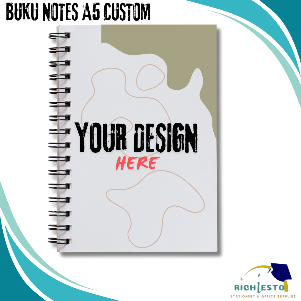 

Notes Custom A5 - Notebook A5-Cover DepanCustom-Spiral-Isi 50 Lembar