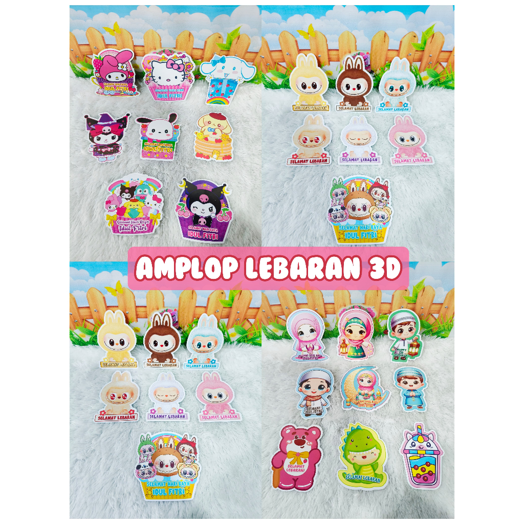 

Amplop lebaran Idul fitri/Amplop lebaran 3D sanrio labubu (isi 5pcs)