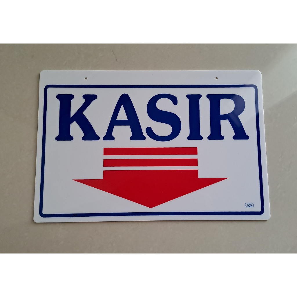 

Label Acrylic Jumbo / Label Akrilik Jumbo 20x30cm - Kasir (Putih_Biru Merah)