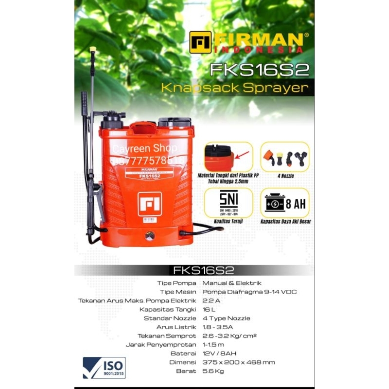 Sprayer Elektrik Firman FKS16S2 # Alat Semprot Hama