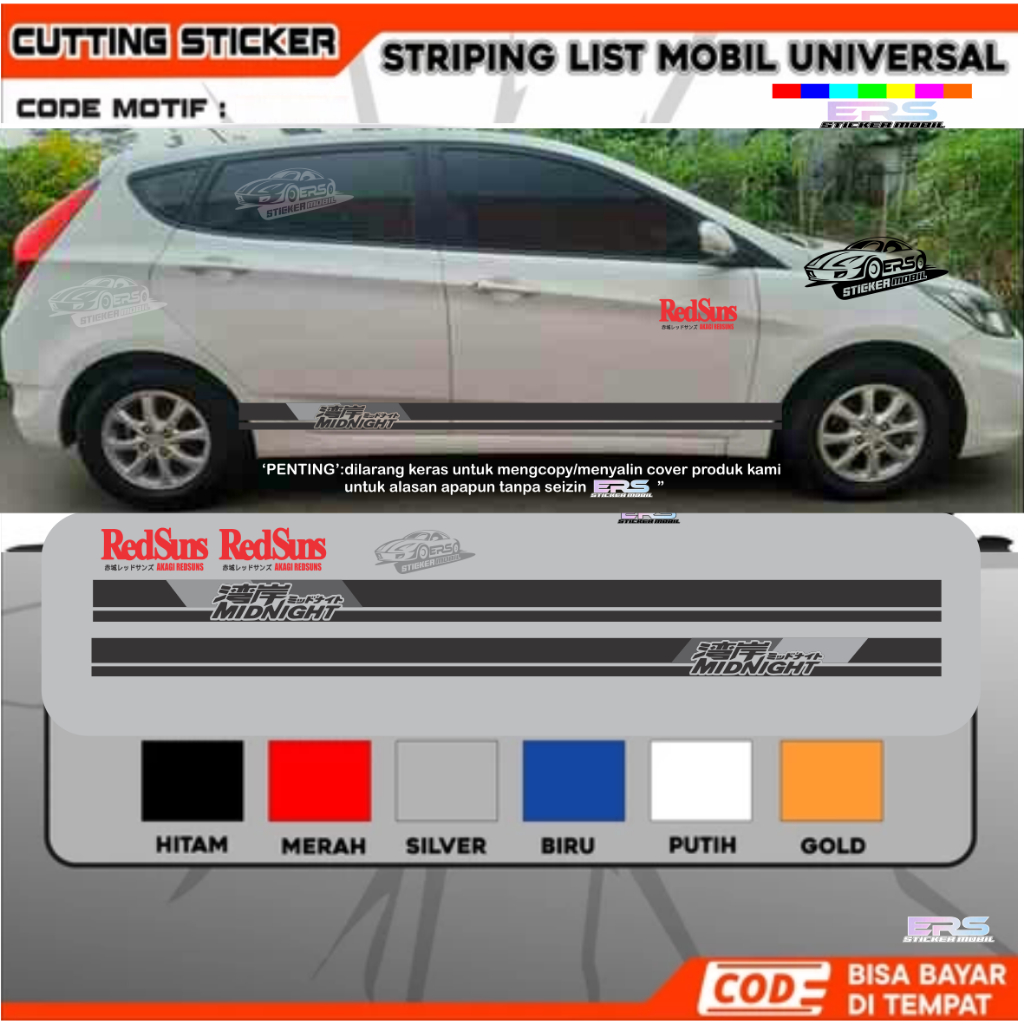 STIKER STICKER LIST MINIMALIST MOBIL HYUNDAI AVEGA LIST KANJI