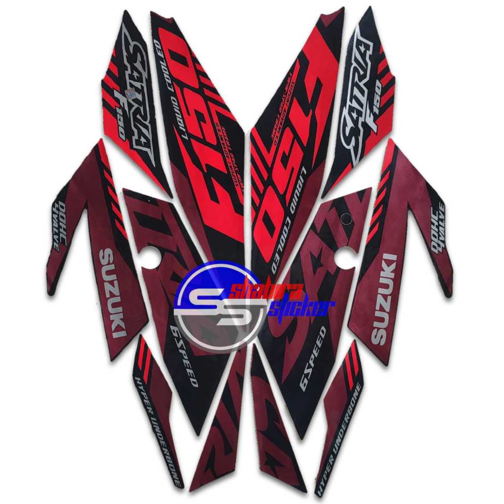STRIPING MOTOR SATRIA FU FI 150 2021 2022 UNGU STANDAR FULLSET