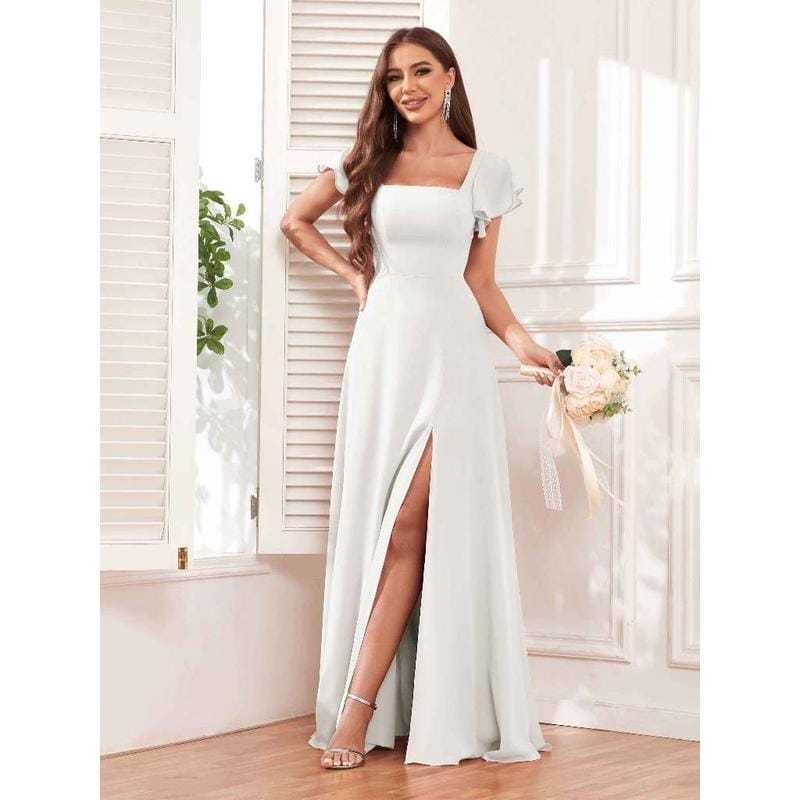 gaun gereja ive crinkle polos korea style //dress bridsmaid mewah