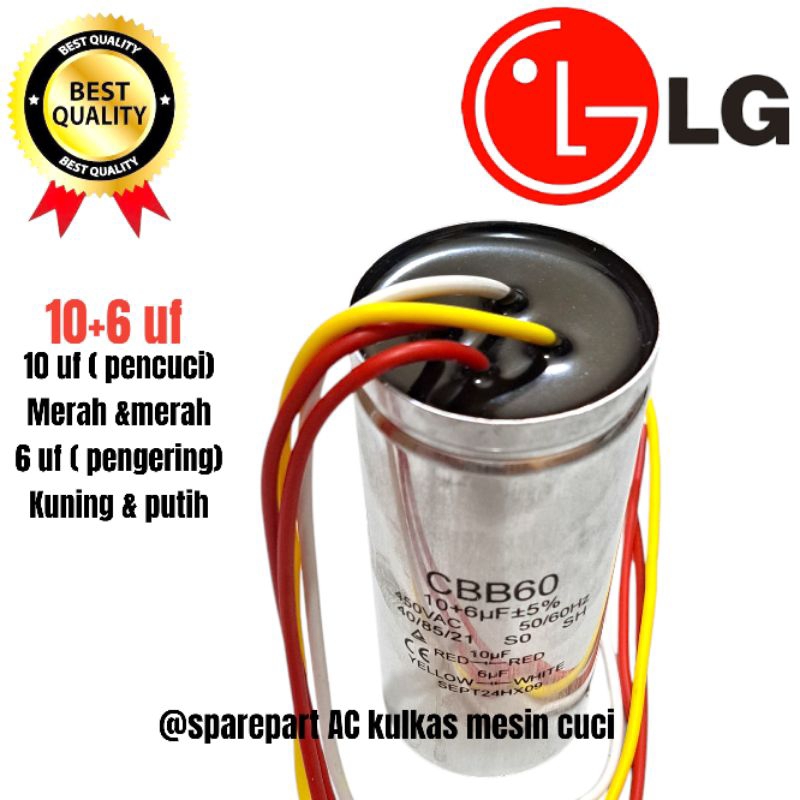 kapasitor mesin cuci LG 2 tabung original