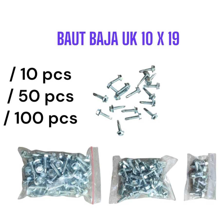 Baut Baja Ringan Sekrup Roofing 10x19