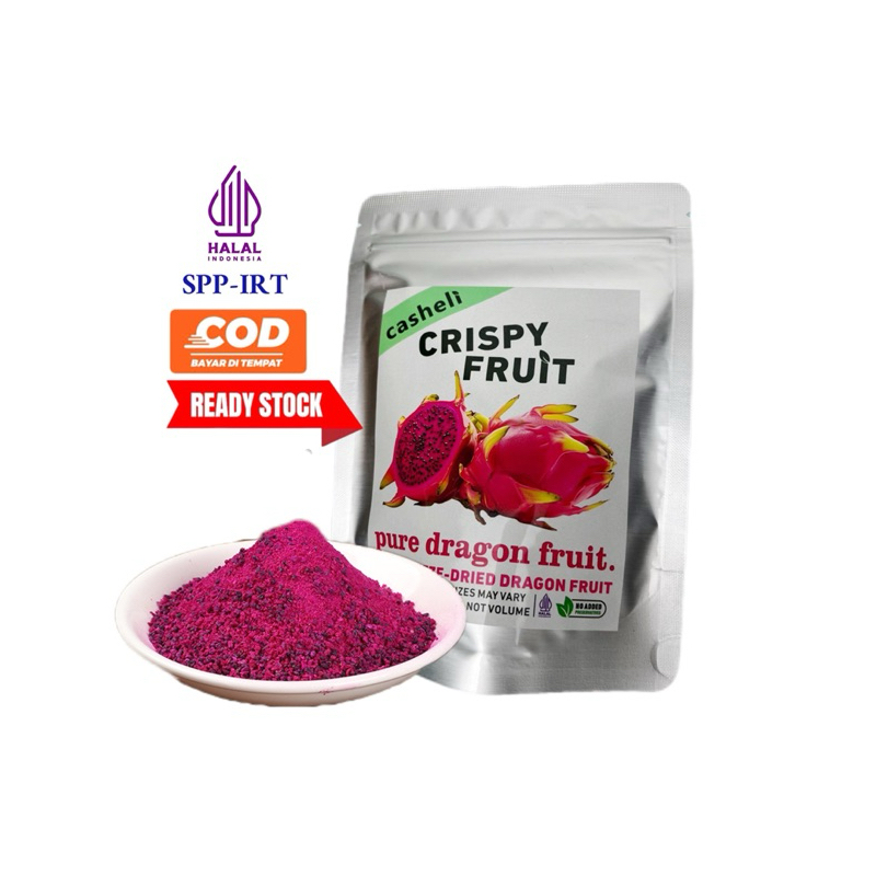 

casheli Freeze-dried Dragon Fruit Powder 250g 100% Buah Asli