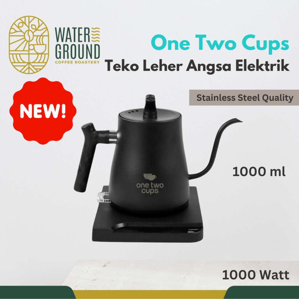 One Two Cups Teko Listrik Kopi Pemanas Air Leher Angsa Gooseneck 1 Liter