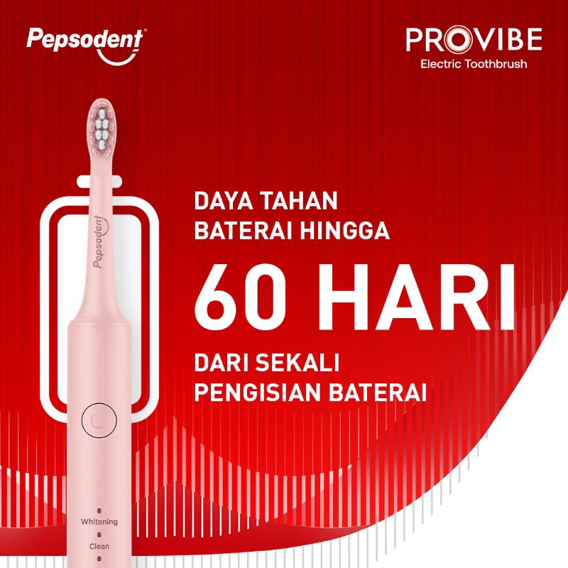 Pepsodent Provibe Sikat Gigi Elektrik - Starter Kit Pink