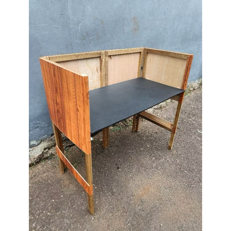 Meja Kompor 2 Tungku 1 Rak Susun / Booth Portable Kayu / Meja Kompor / Standar / Gerobak Lipat