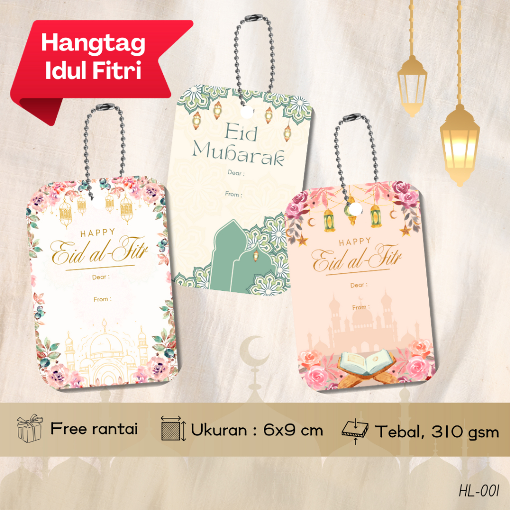 

[20 pcs] Hangtag Lebaran Hang Tag Idul Fitri Kartu Ucapan Hampers /Parcel Ramadan Premium 2025 HL001
