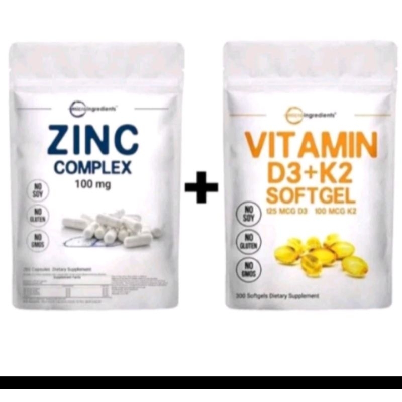 PROMO Paket Vitamin Microingredients D3+K2 5000Iu +Zinc Complex 100Mg