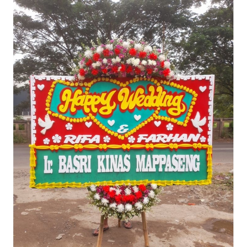 karangan bunga / karangan bunga papan / karangan bunga papan wedding