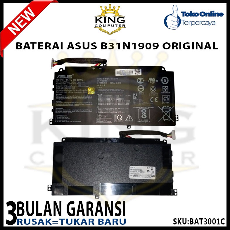 BATERAI ASUS EXPERTBOOK B31N1909 P2451 P2451FB P2451FA P2451FA-EB0354R ORIGINAL