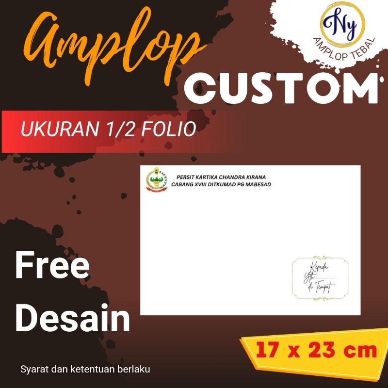 

Amplop Custom 1/2 Folio TEBAL - Kop amplop Custom