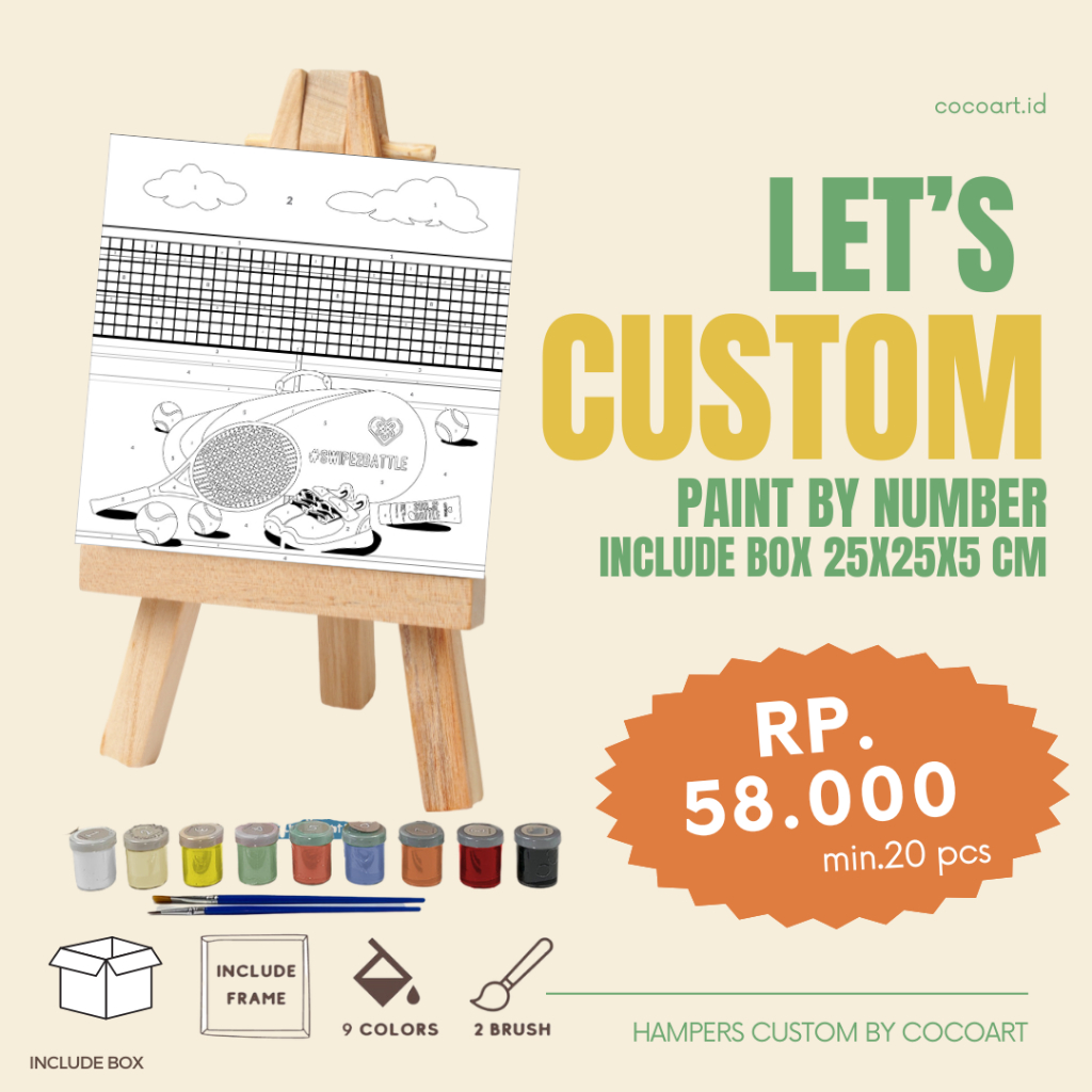 

Custom Paint by Number 20x20 // 20x30 cm Hampers Imlek Natal Lebaran (minimum 20 pcs)