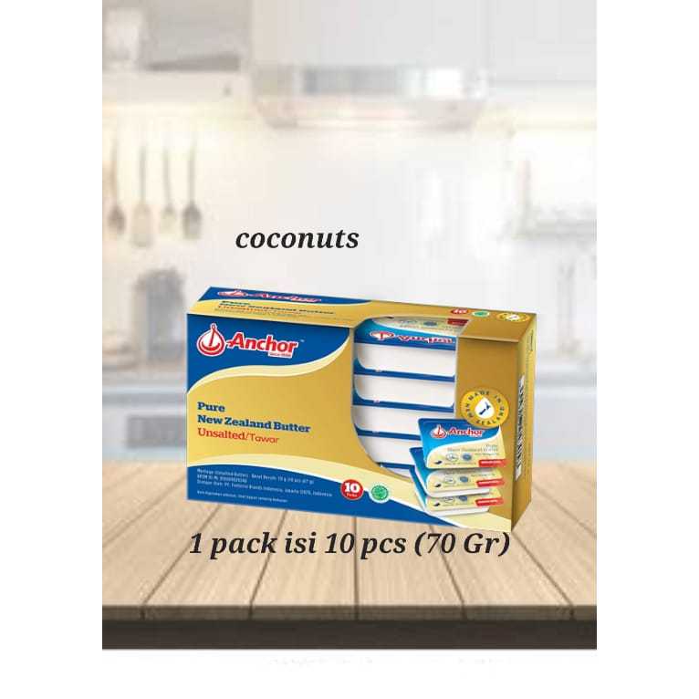 

Anchor Mini Dish Unsalted Butter 1 pack isi 10 pcs (70 gram) Pure New Zealand Butter Mentega Mpasi