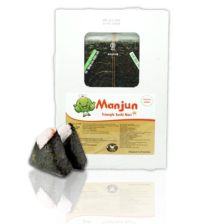 

Manjun Triangle Sushi Nori Onigiri Wrap Isi 5 lembar Seaweed Rumput Laut Segitiga Elastis Tebal Kuat Bahan Masakan Jepang Enak Lezat Murah Malang Jatim