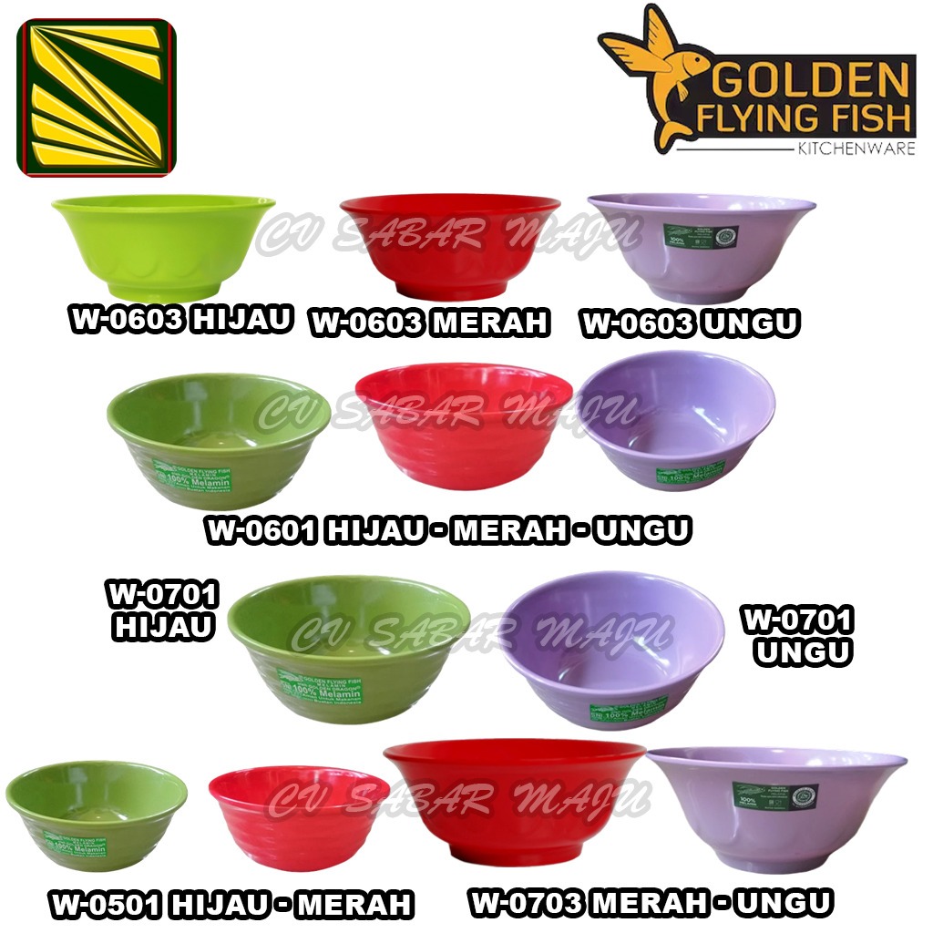 MURAH GOLDEN FLYING FISH MANGKOK ULIR / MANGKOK BASO / MANGKOK MELAMIN