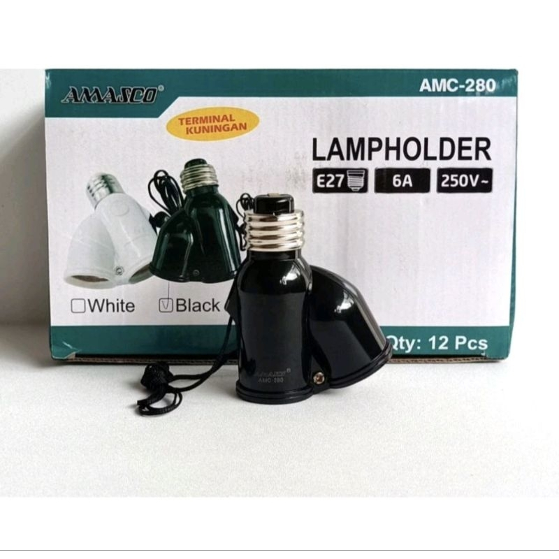 Fitting / Fiting Lampu Tarik Tali E27 Cabang 2 Double E27