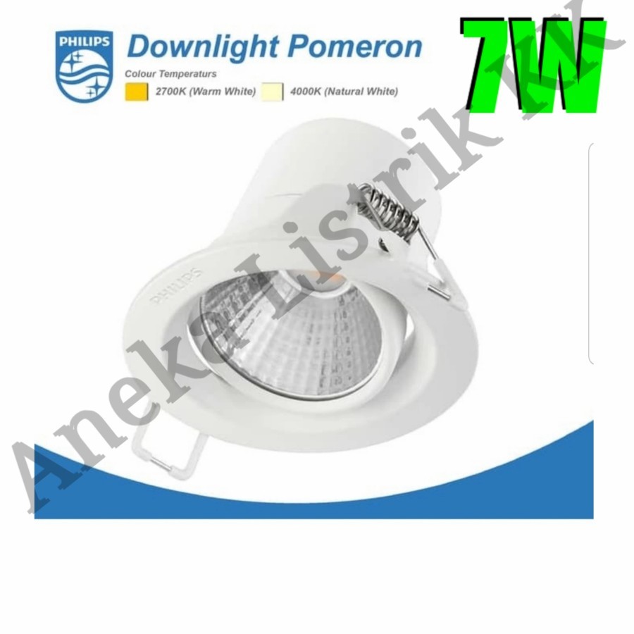 PHILIPS LED POMERON 7W SOROT SPOTLIGHT LAMPU SPOT 59776 7 W WATT PHILIPS POMERON SPOTHLIGHT