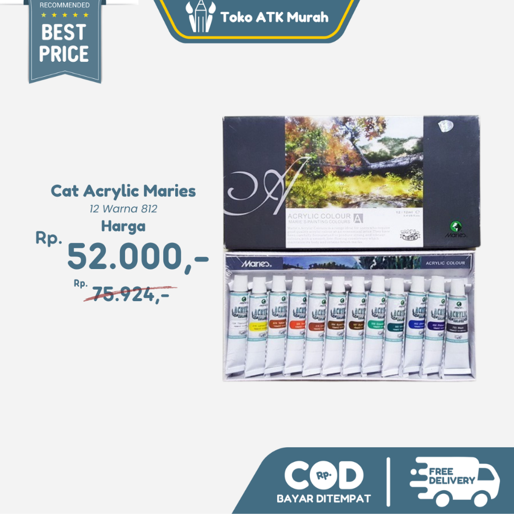 

Cat Acrylic Maries 12 Warna Tipe 812 12ml