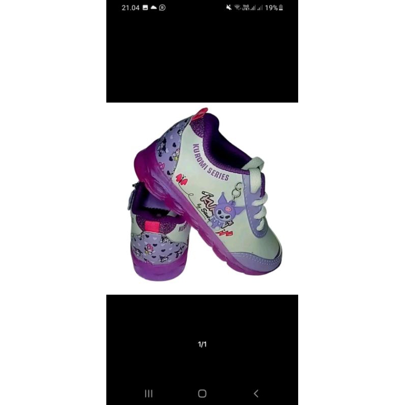sepatu LED anak perempuan model terbaru KUROMI MEYALA lucu