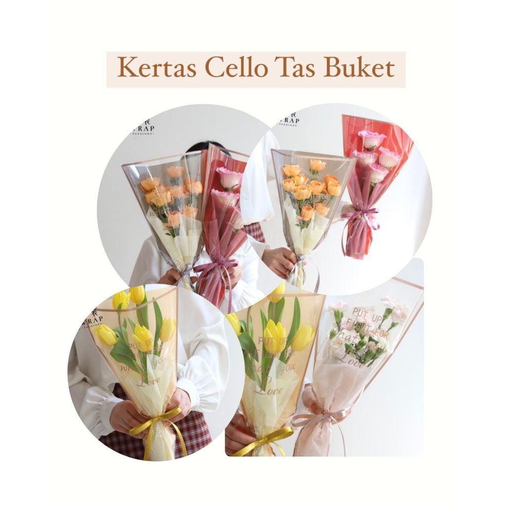 

(K-53) - (10 LEMBAR) Plastik Buket Bunga Waterproof Korean style valentine Bunga Anniversary