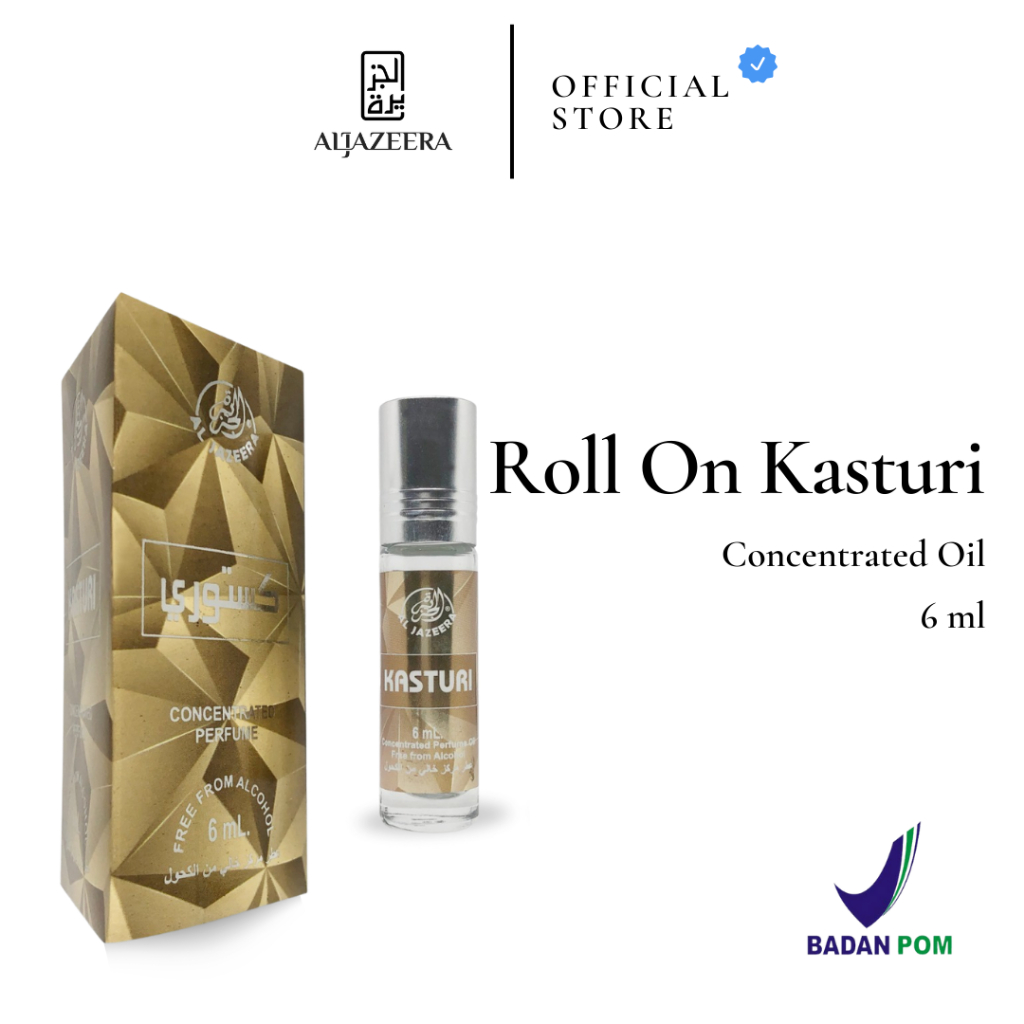 Kasturi Parfum Roll On Arab 6 ml Non Alkohol | Minyak Wangi Concentrated Oil | Original Segel Pabrik
