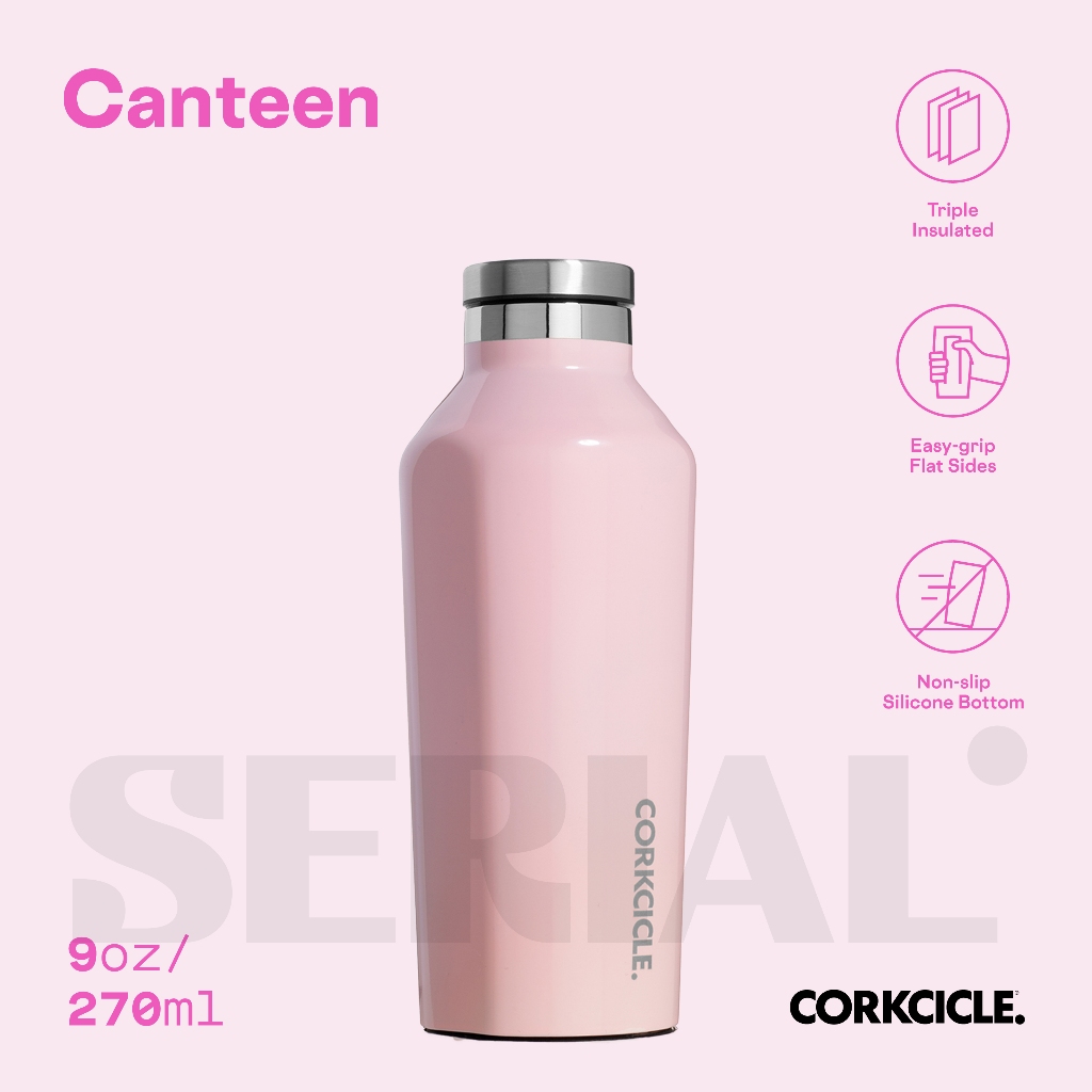 CORKCICLE Canteen 9oz - Classic Rose Quartz / Corkcicle