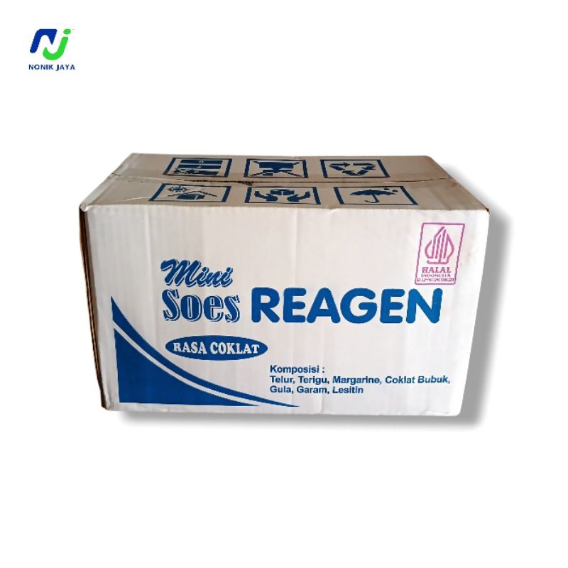 

( 2 KG ) MINI Soes REAGEN Rasa Cokelat 1 Karton(SOES COKELAT YANG ENAK)