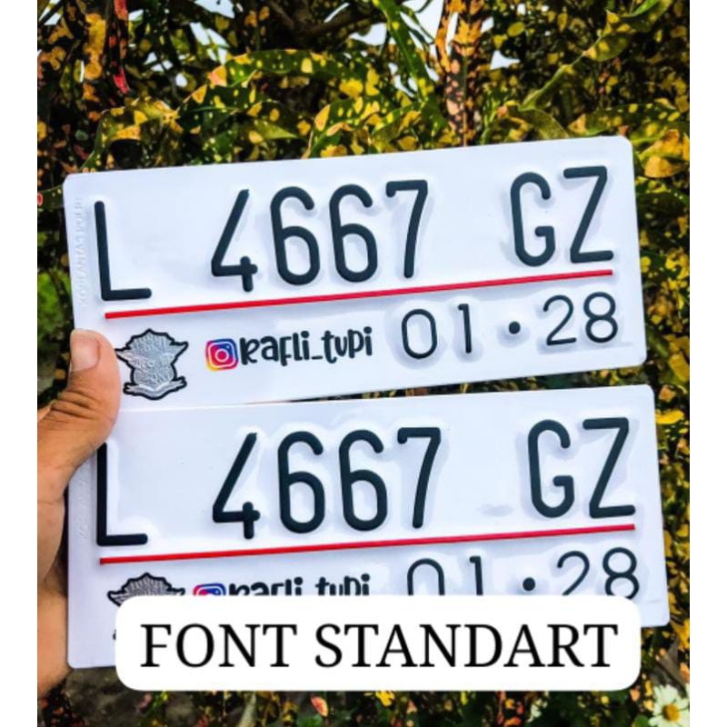 PLAT MOTOR PUTIH BAUT TANAM