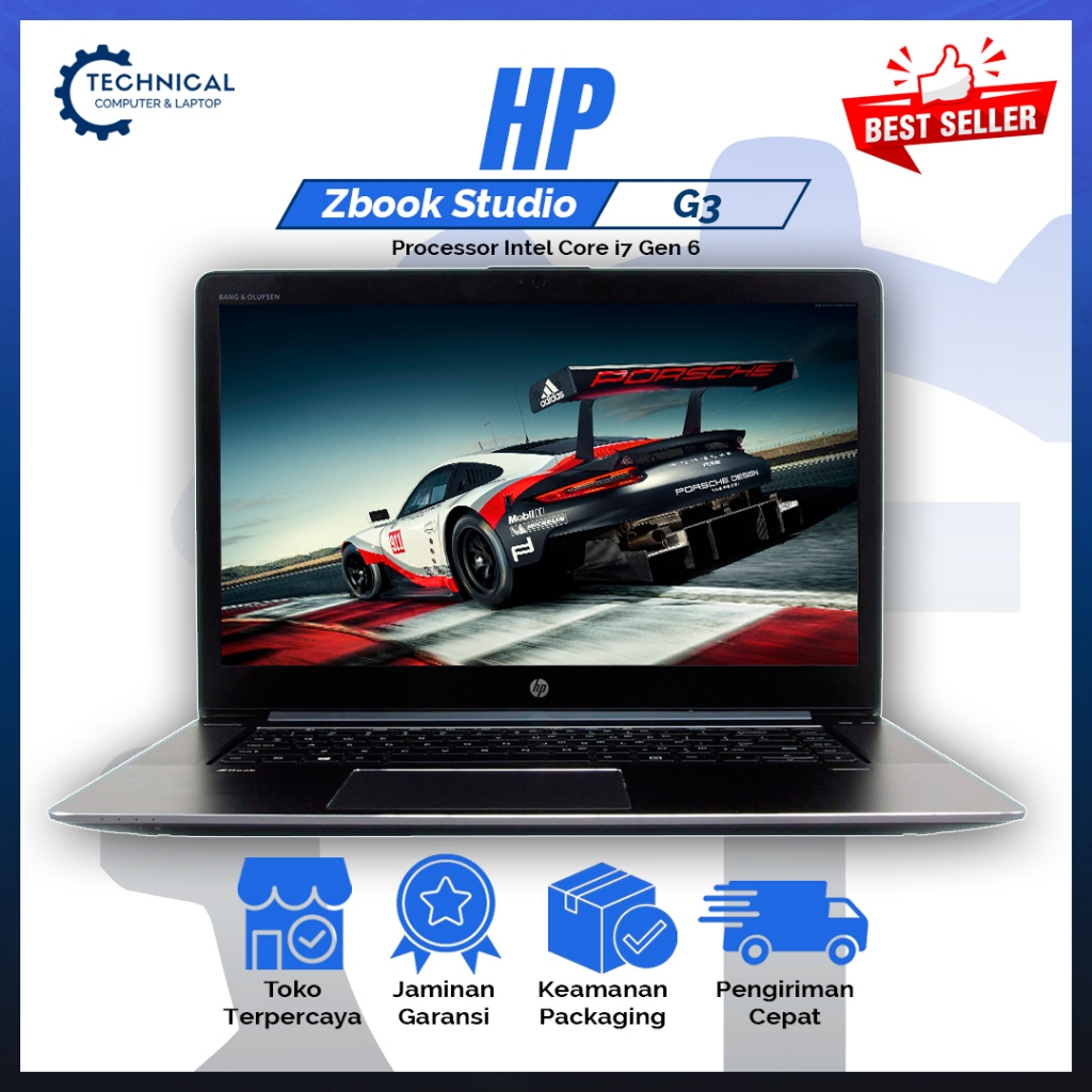 Laptop Editing HP Zbook Studio G3 Intel Core i7 Gen 6 RAM 16GB SSD 256GB Original Mulus Bergaransi