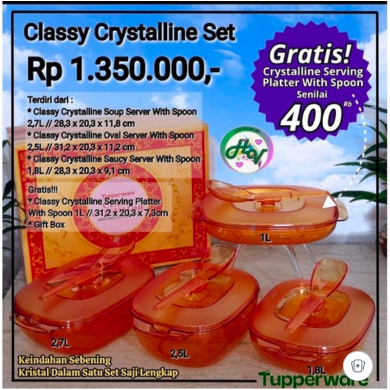 Classy Crystalline set Tupperware Crystal