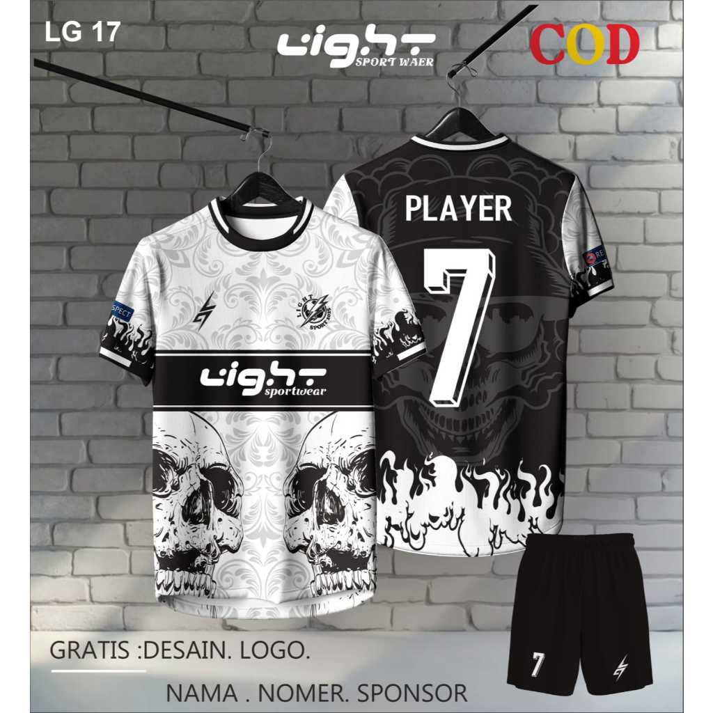 JERSEY FUTSAL CUSTOM PUTIH HITAM / FULL PRINTING USIA ANAK DEWASA HITAM PUTIH TERBARU 2025