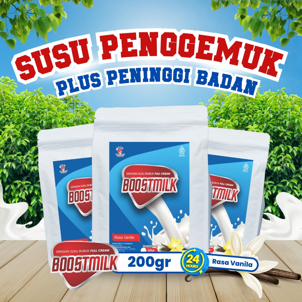 

Boostmilk WEIGHT vanila 200gr - NUTRISI LENGKAP GEMUK BADAN IDEAL KELUARGA