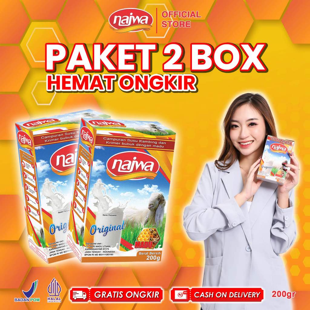 

Susu Etawa Najwa PAKET HEMAT 2 BOX- Menjaga kesehatan tulang dan gigi original 100%