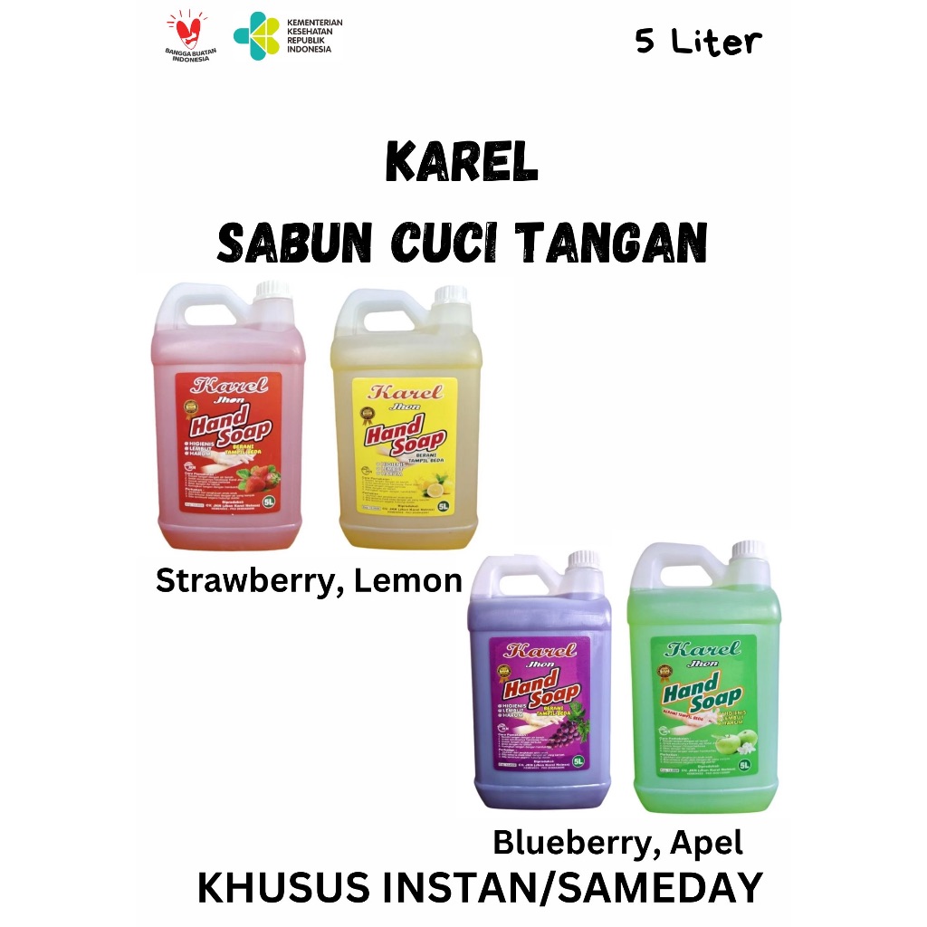 SABUN CUCI TANGAN 5 LITER HANDSOAP 5 LITER KAREL MURAH MERIAH KHUSUS INSTAN SAMEDAY