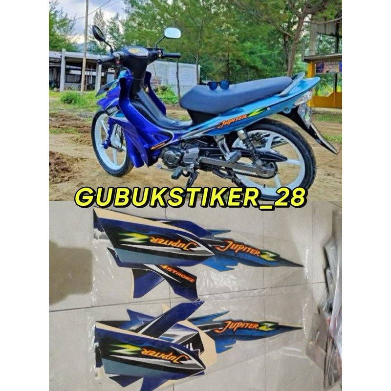 STRIPING STIKER LIS BODY MOTOR YAMAHA JUPITER Z TAHUN 2004 BIRU