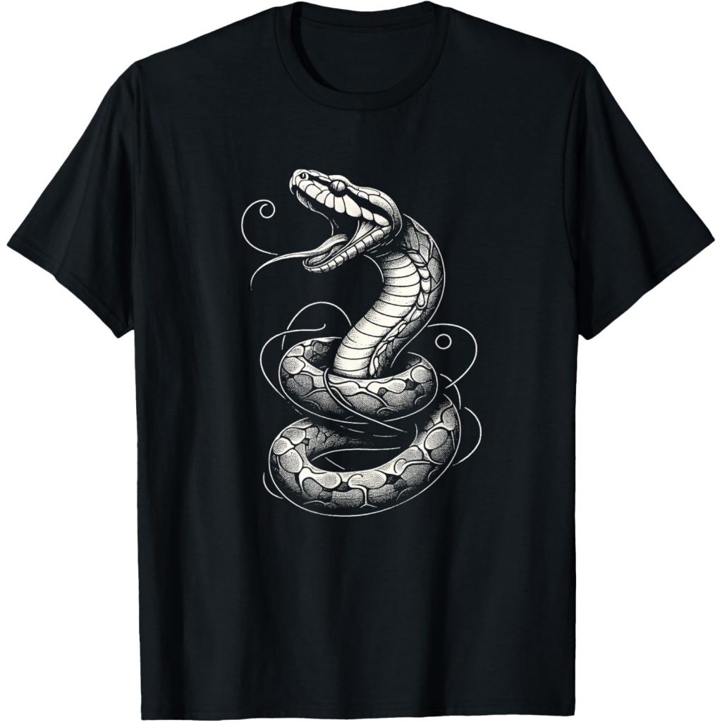 Kaos Desain Seni Grafis Ular Boa Constrictor untuk Wanita dan Pria