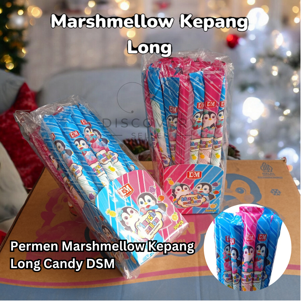 

Marshmallow Kepang Long Permen Marshmallow Kepang Panjang DSM 1 Box Isi 30 PCS