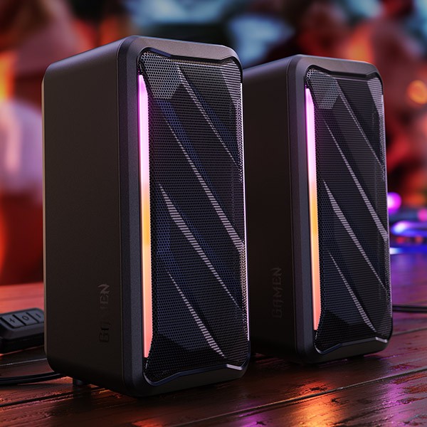 GAMEN Speaker Bluetooth Super Bass PC Gaming Surround Sound GS7 7 RGB Mode Bluetooth 5.3 Speaker PC 