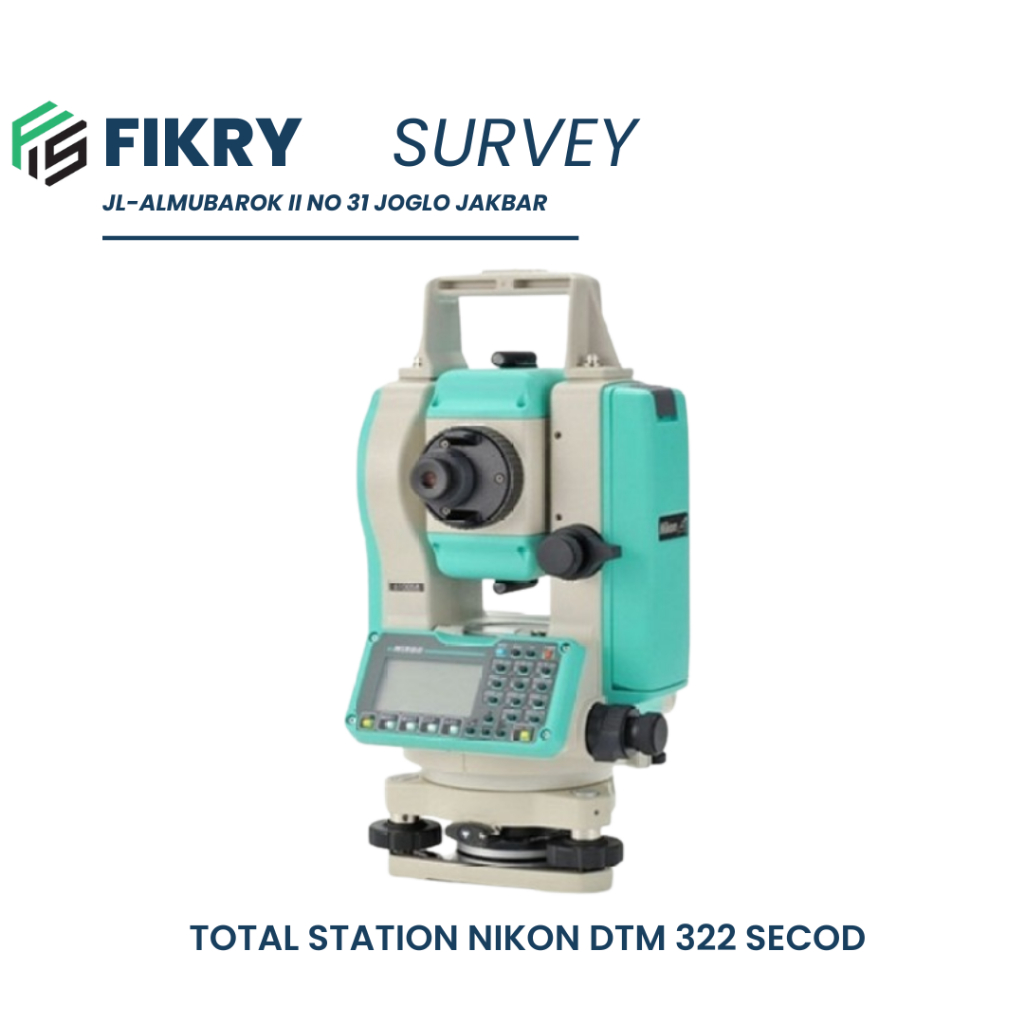 Total station Nikon DTM 322 bekas komplit
