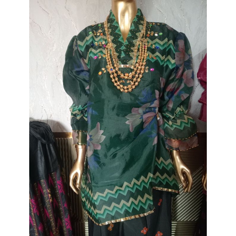 ATASAN BAJU BODO ORGANZA MOTIF PRINTING LAGOSI ALL SIZE