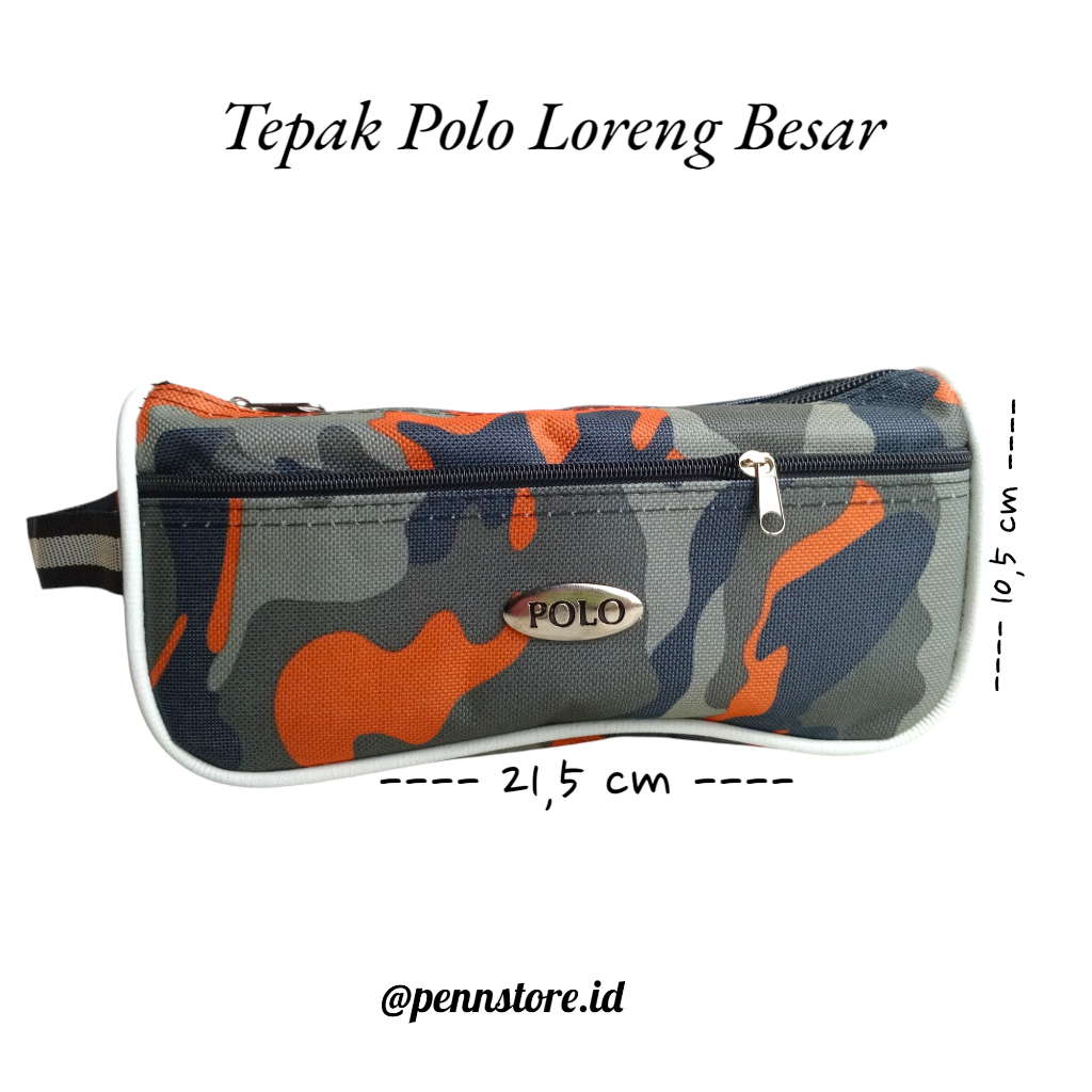 

Tempat Pensil Resleting Besar POLO Loreng - Tepak / Dompet kain serbaguna