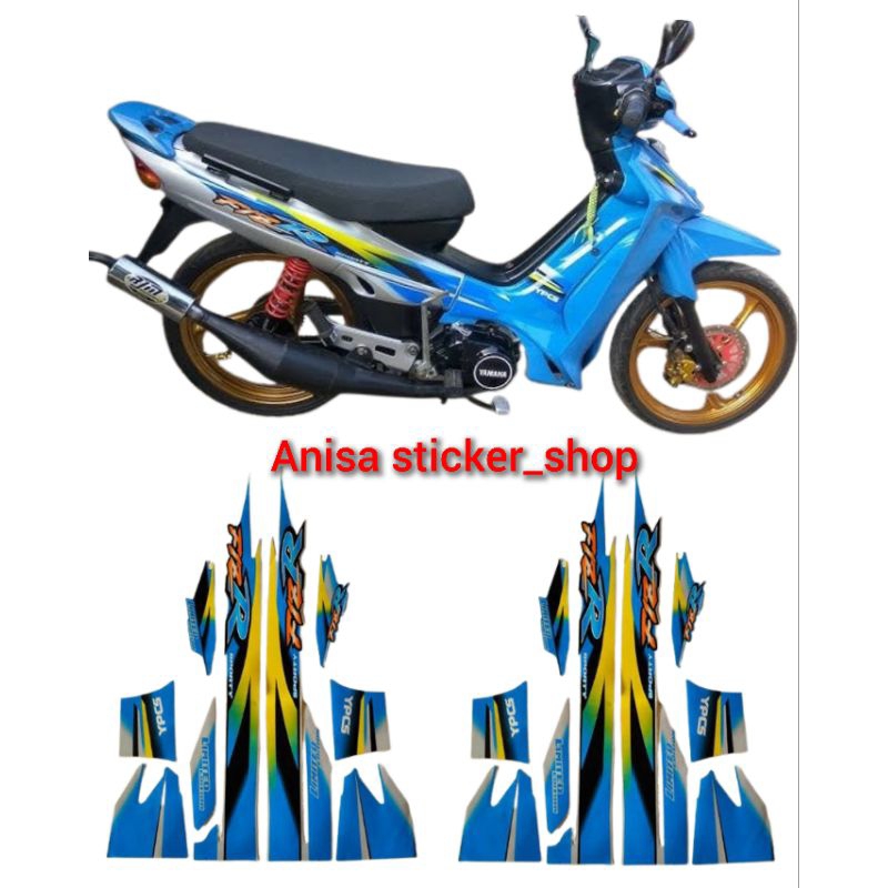 striping stiker polet lis body yamaha FIZ R F1ZR FIZR F1Z R tahun 2000 limited edition silver biru